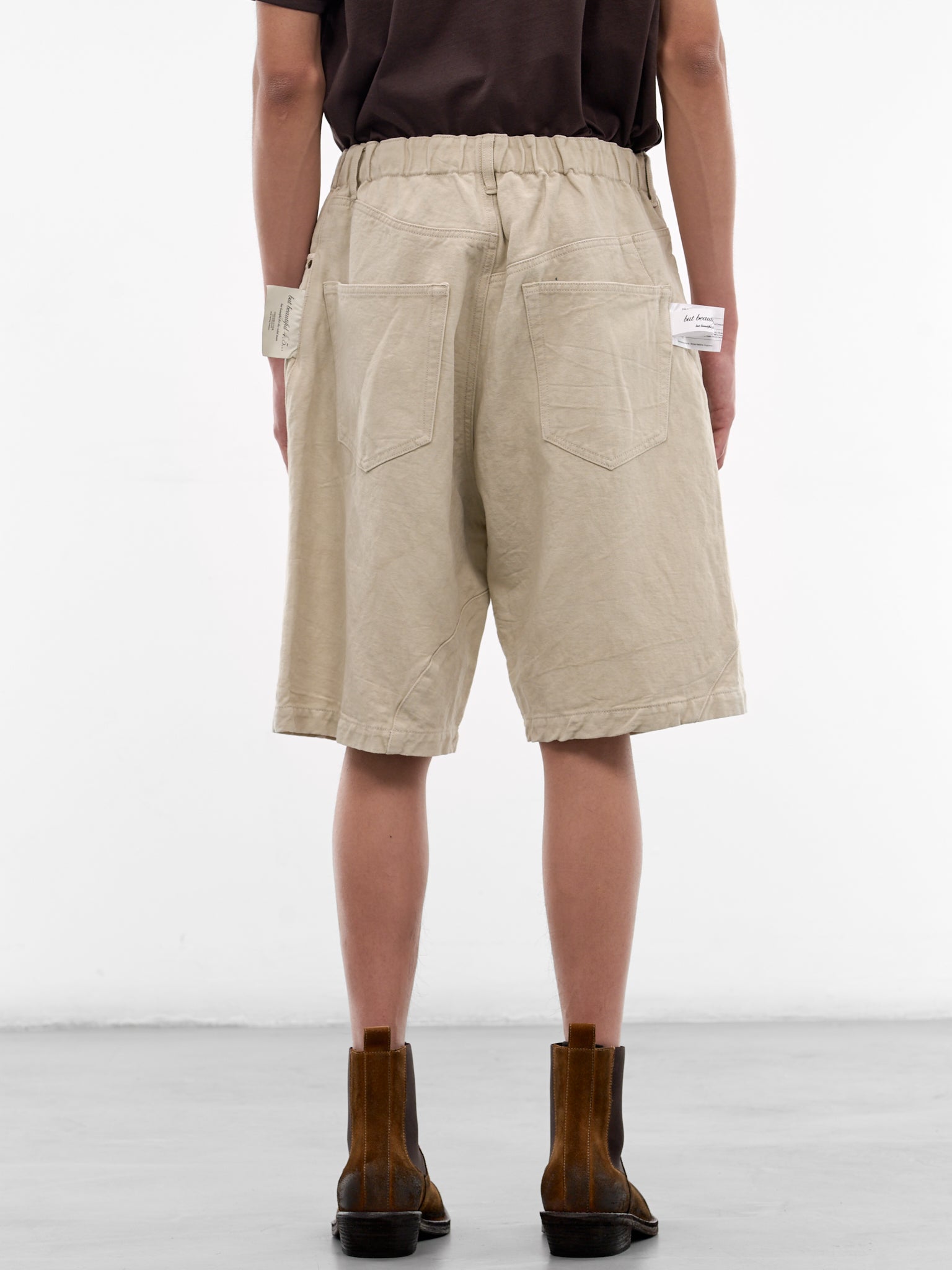 Beige Cotton-Linen Shorts (UC1F4512-4-LIGHT-BEIGE)