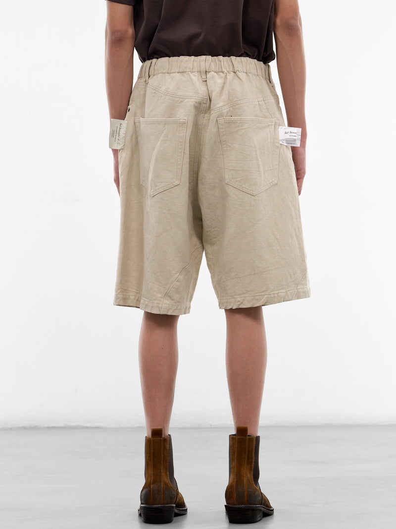 Beige Cotton-Linen Shorts (UC1F4512-4-LIGHT-BEIGE)