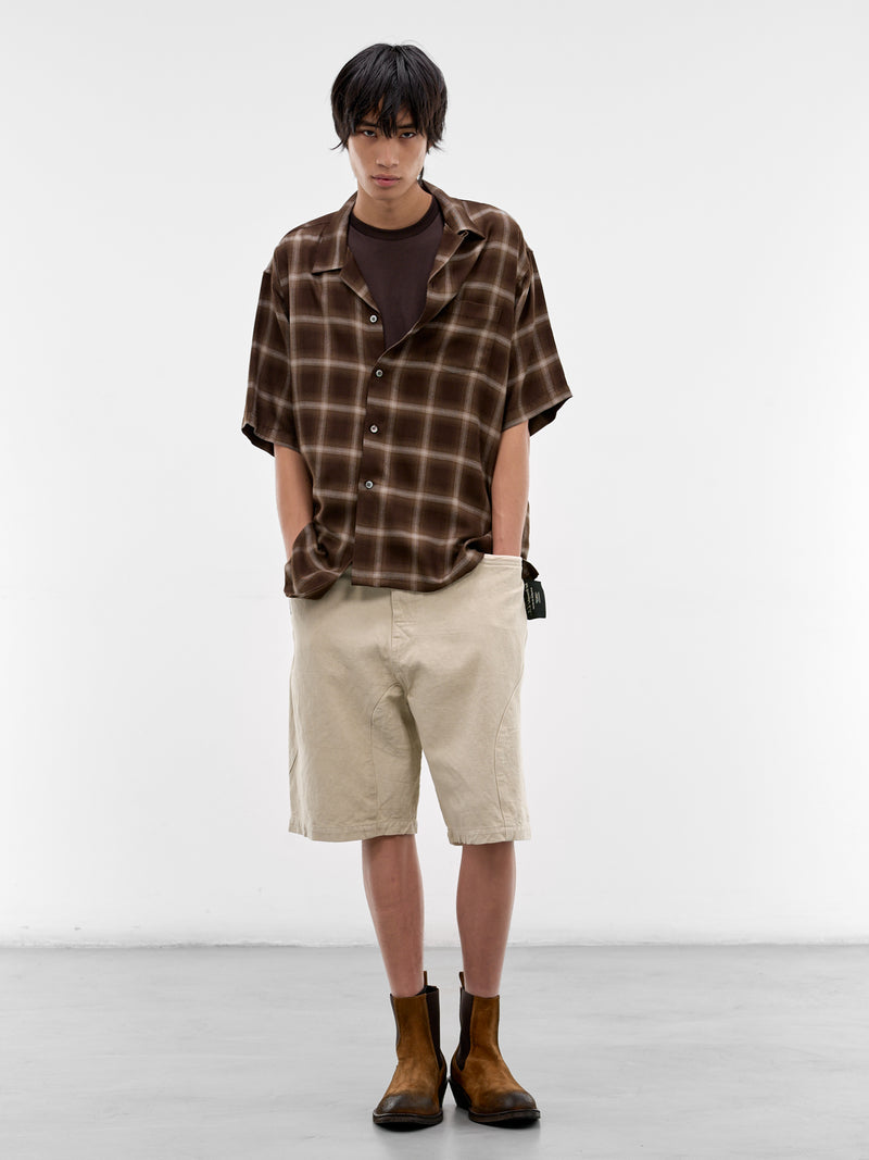 Beige Cotton-Linen Shorts (UC1F4512-4-LIGHT-BEIGE)