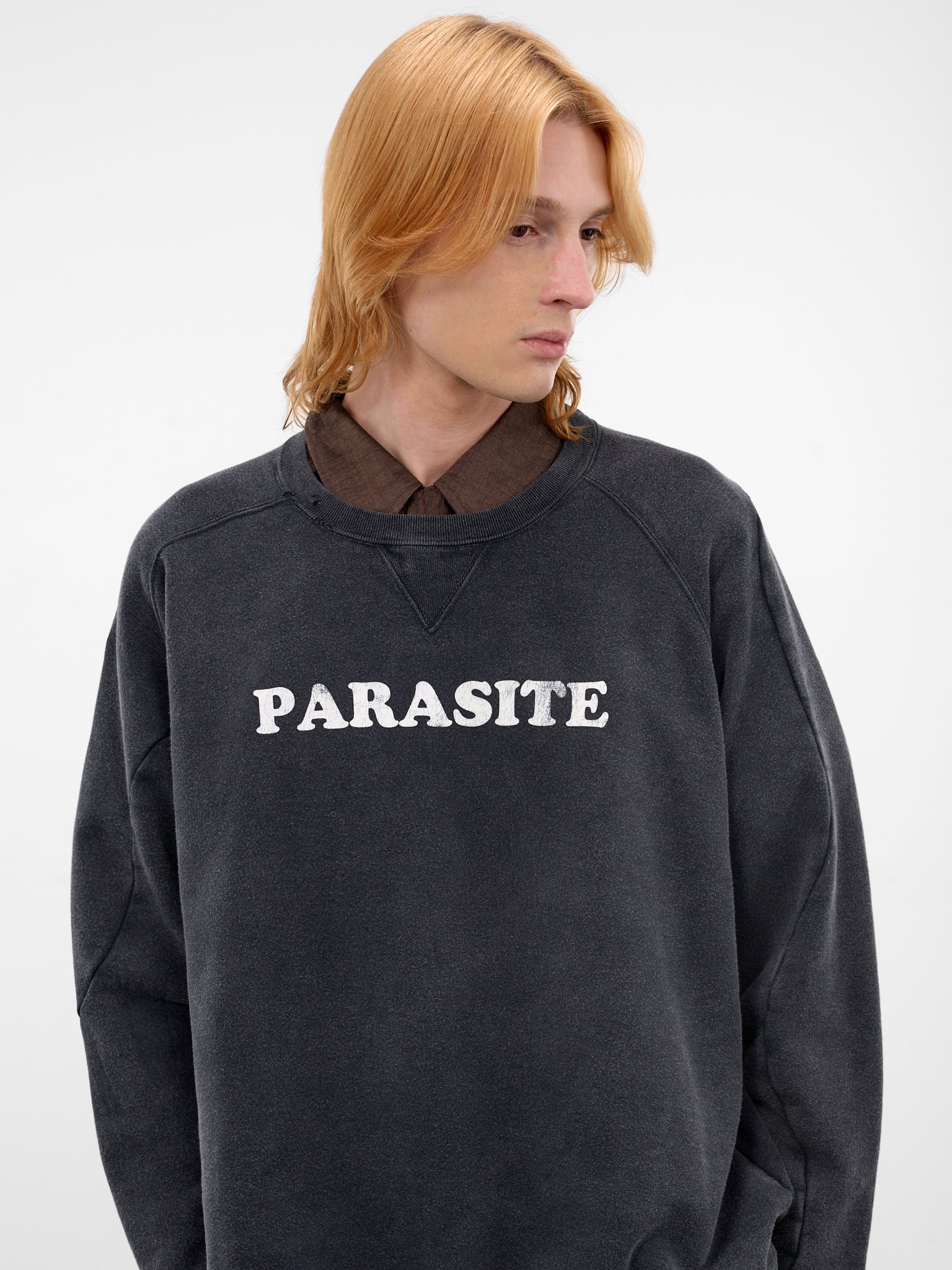 Black Faded Cotton Parasite Sweatshirt (UC1F4808-1-BLACK)