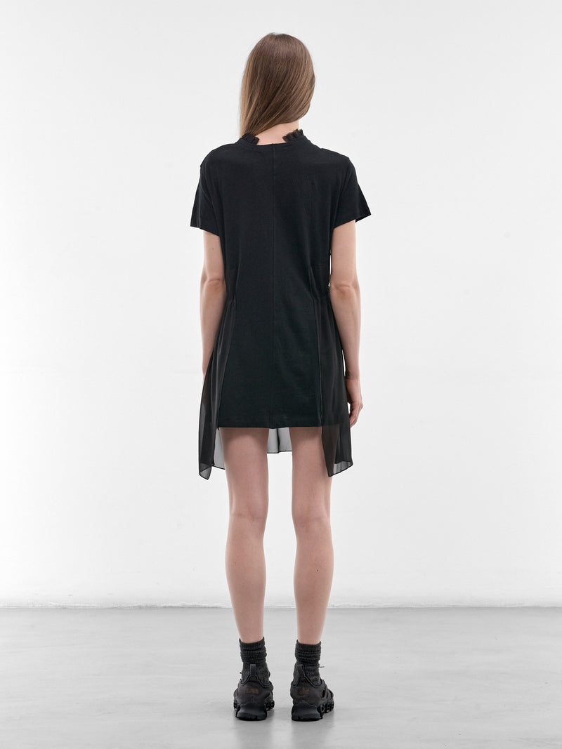 Black Layered Graphic Tee Dress (UC1F8801-BLACK)