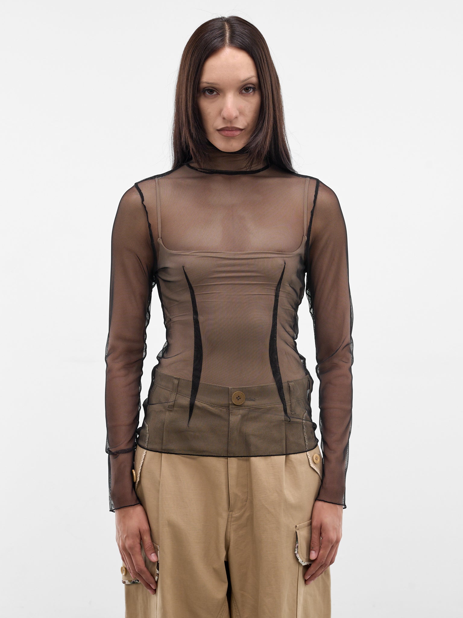 UNDERCOVER Sheer Mesh Knit Turtleneck | H.Lorenzo - front