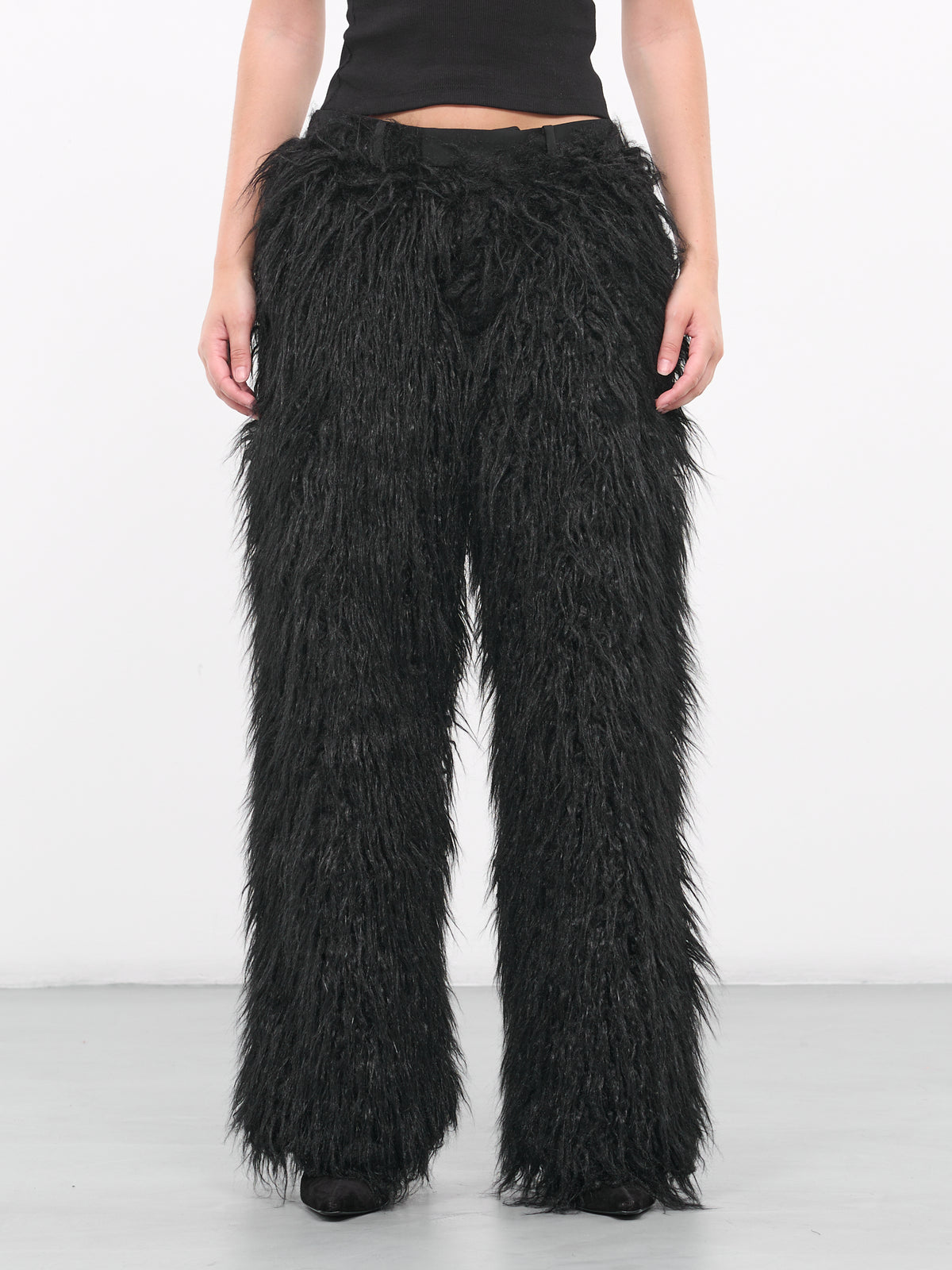 Faux Fur Trousers (UC2C1508-BLACK)