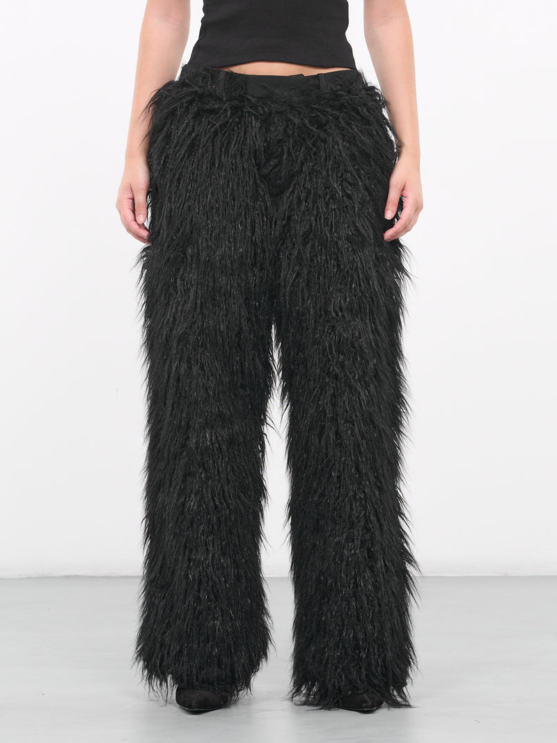 Faux Fur Trousers (UC2C1508-BLACK)
