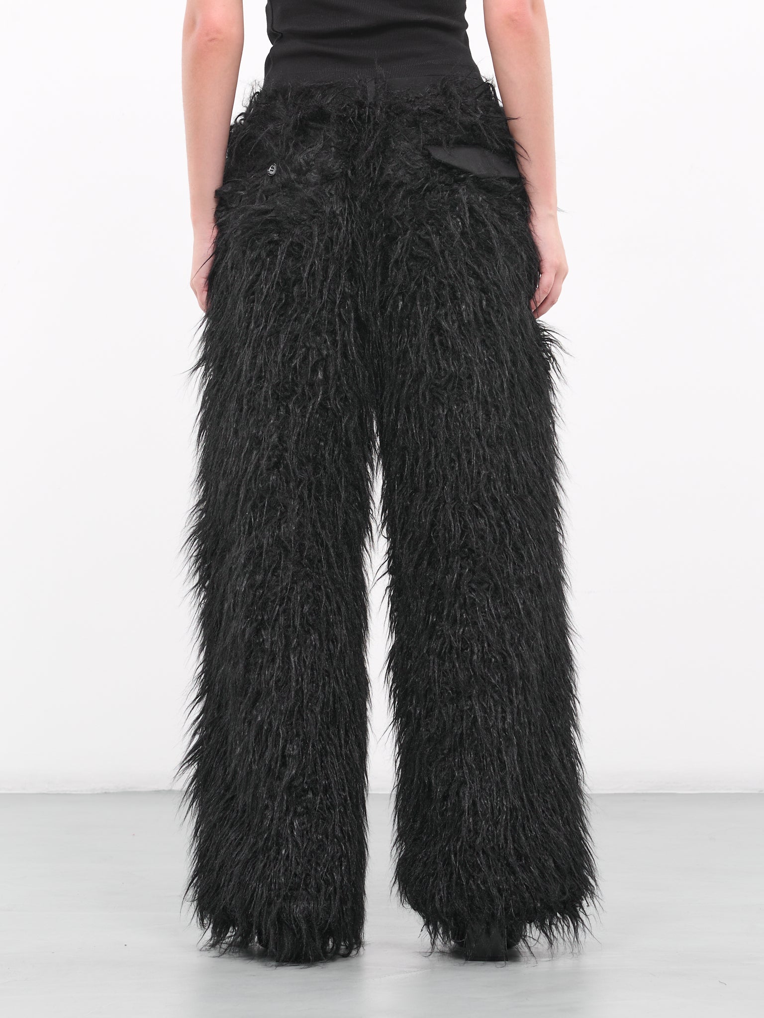 Faux Fur Trousers (UC2C1508-BLACK)