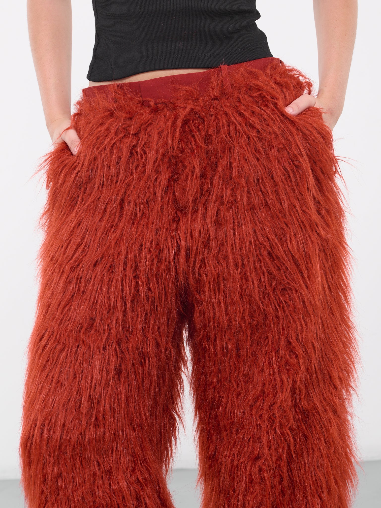 Faux Fur Trousers (UC2C1508-BORDEAUX)