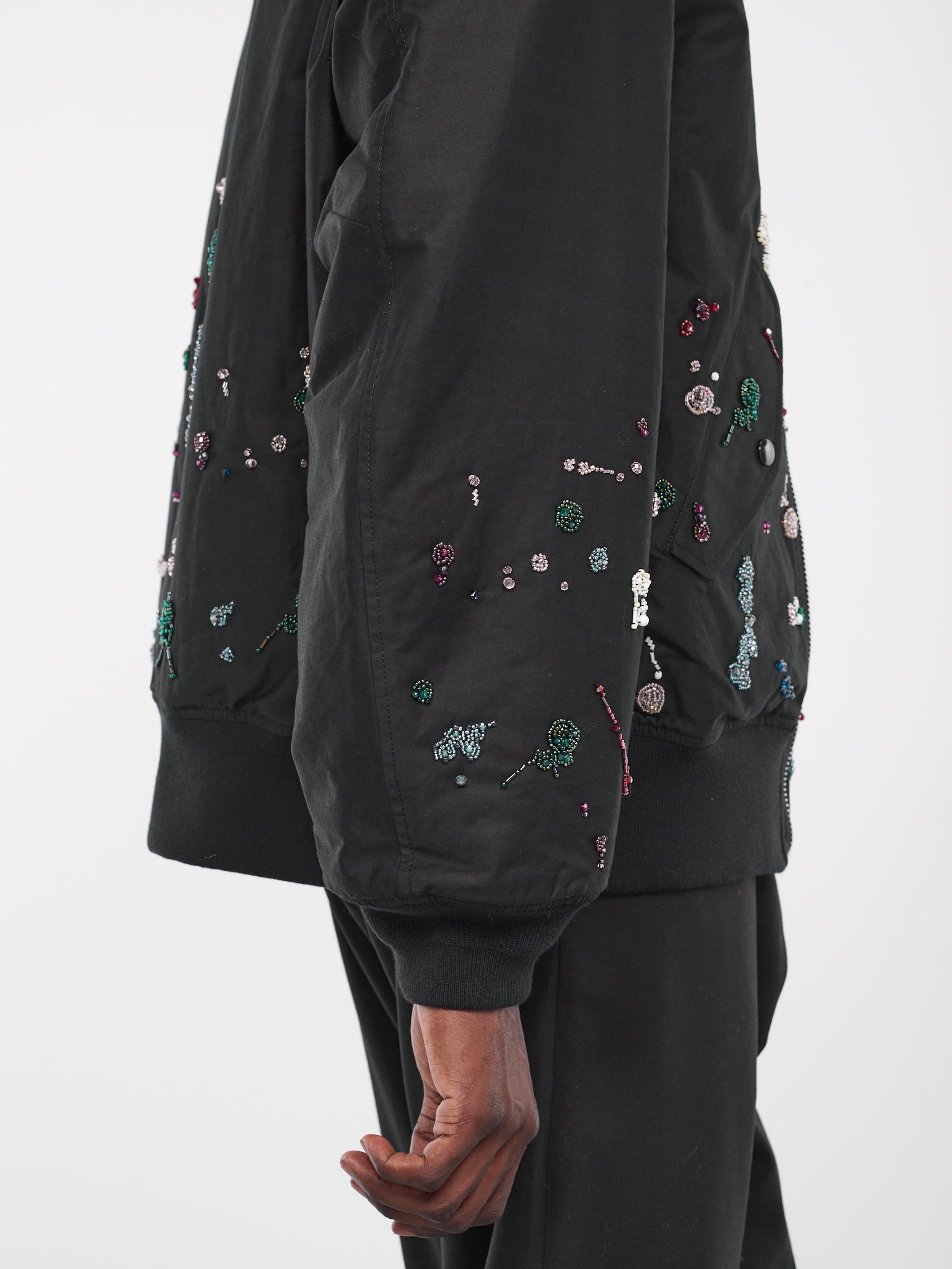Embellished Bomber Jacket (UC2C4205-1-BLACK)