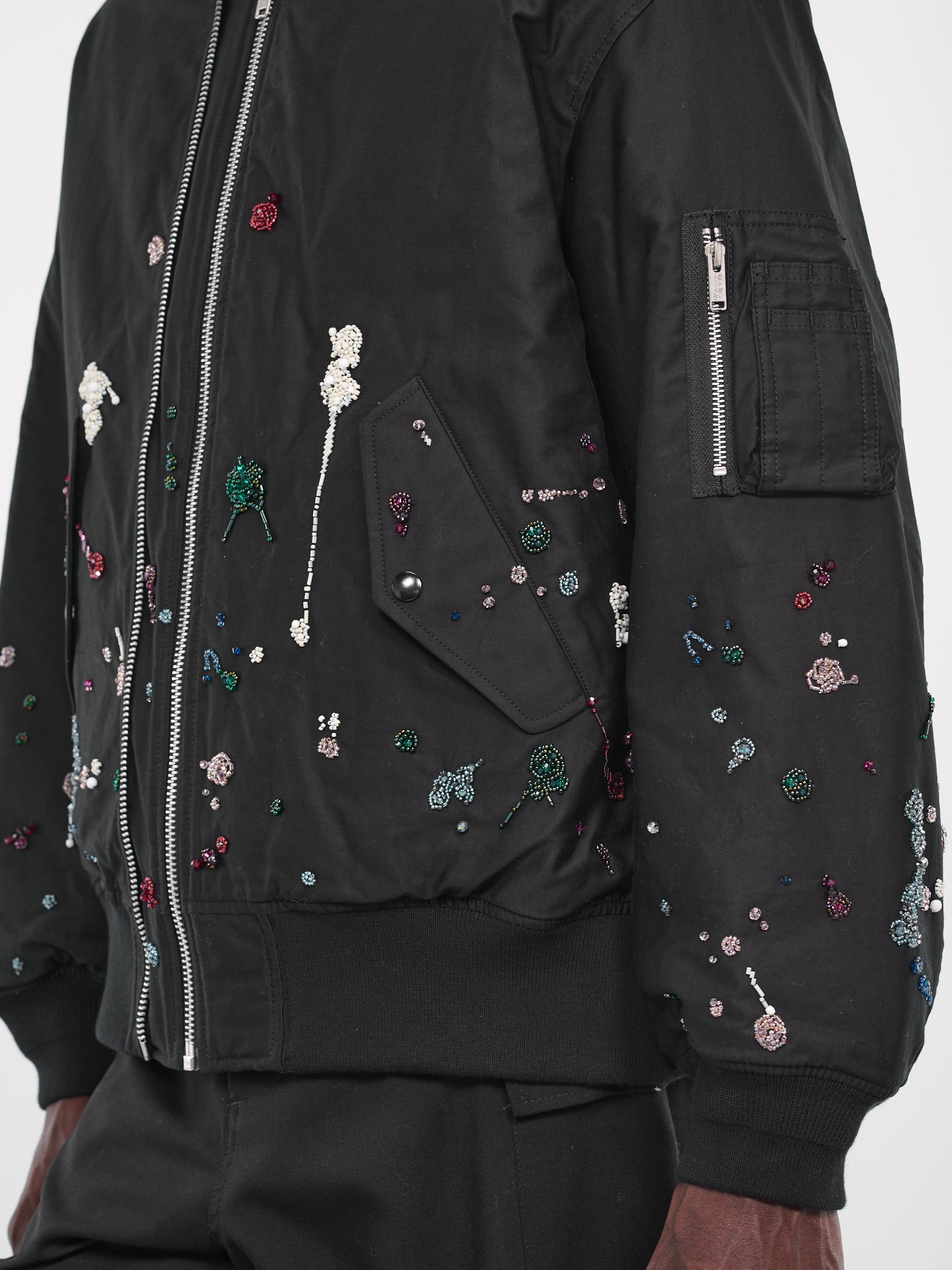 Embellished Bomber Jacket (UC2C4205-1-BLACK)