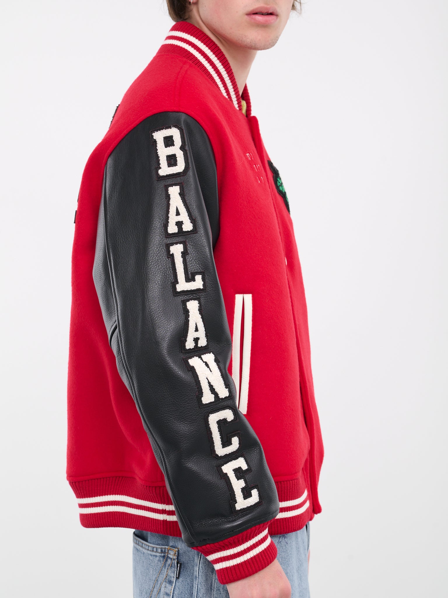 Undercover | H.Lorenzo|Balance Varsity Jacket (UC2C4206-1-RED), 3 / Red