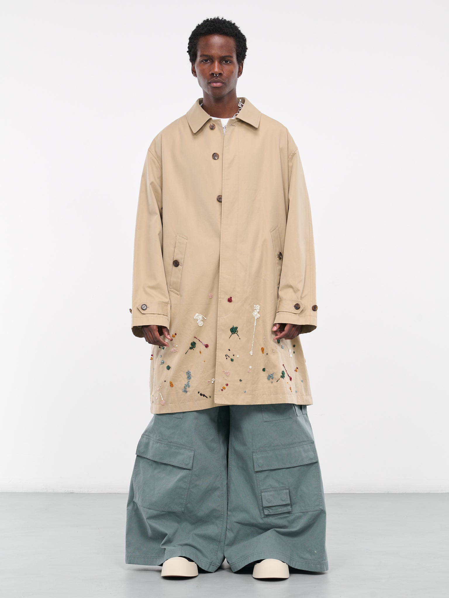 Beaded Paint Coat (UC2C4305-BEIGE)