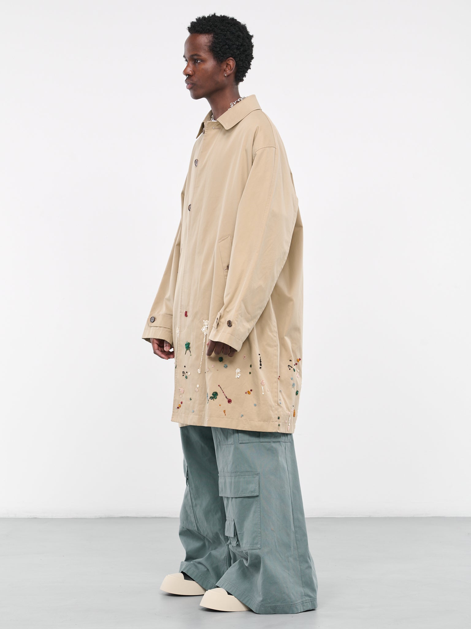 Beaded Paint Coat (UC2C4305-BEIGE)