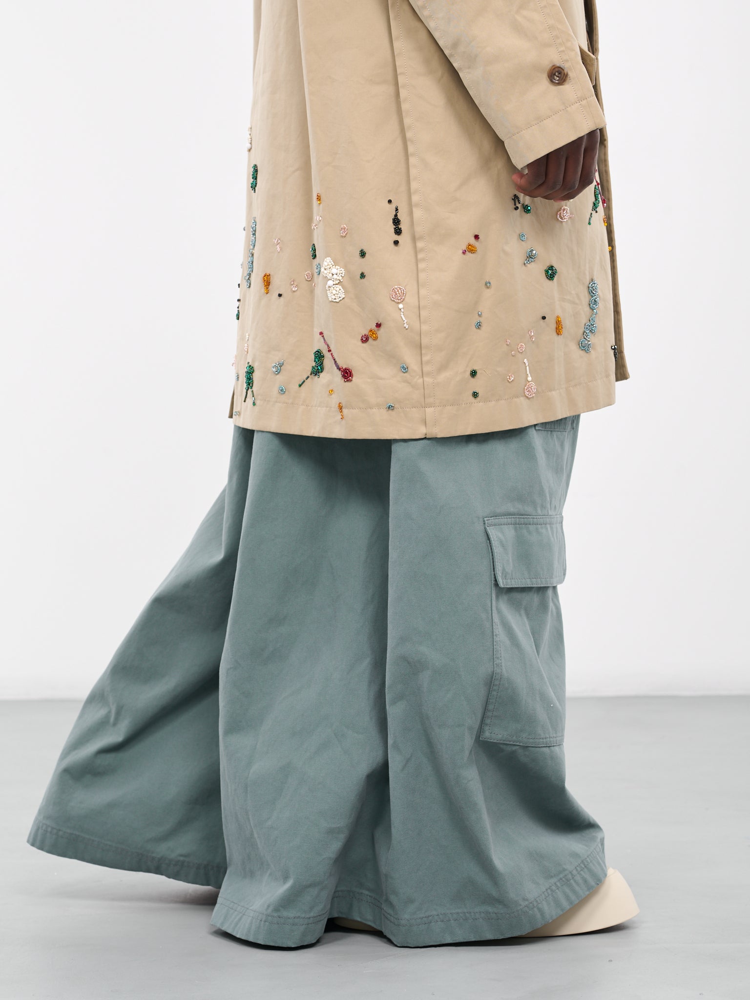 Beaded Paint Coat (UC2C4305-BEIGE)