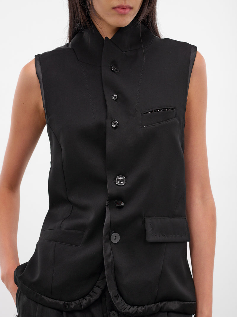 Black Wool Blazer Vest (UC2E1001-BLACK)