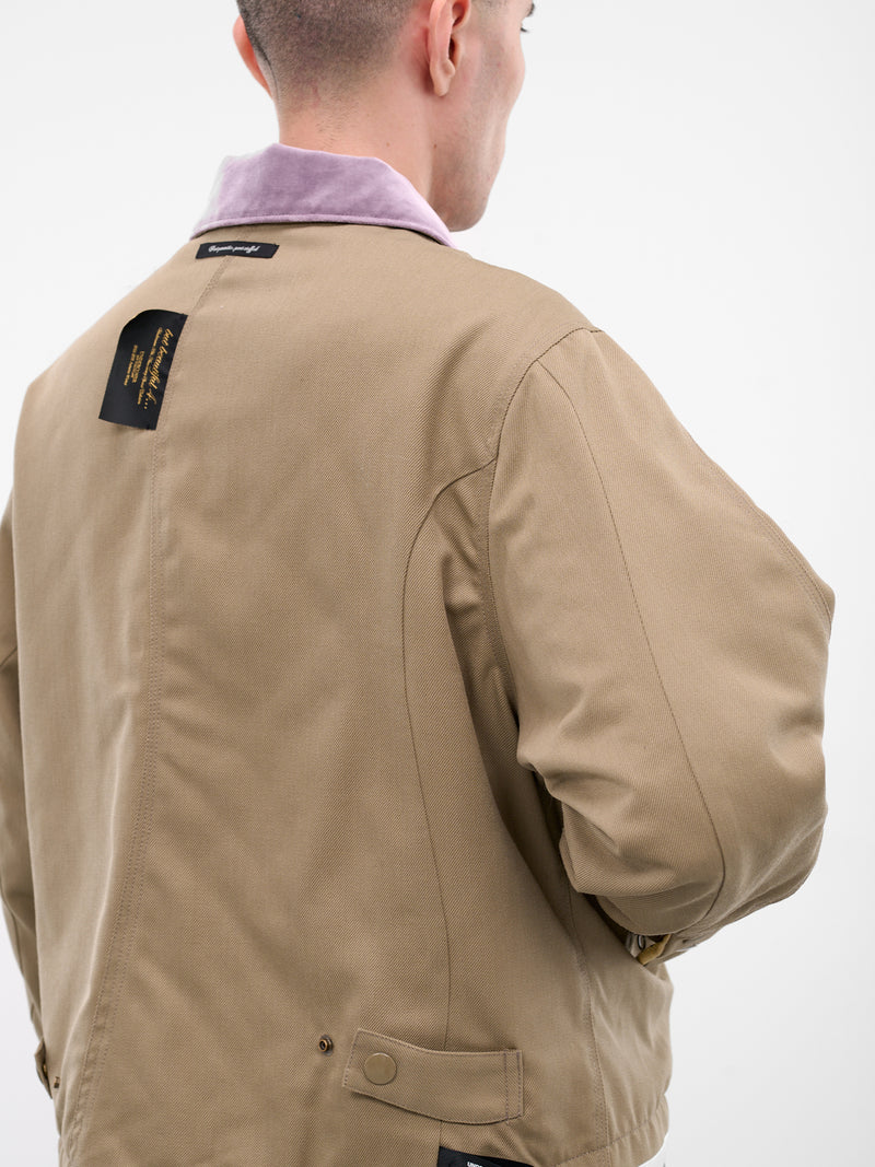 Beige Deconstructed Asymmetric Work Jacket (UC2E1207-GRAY-BEIGE)