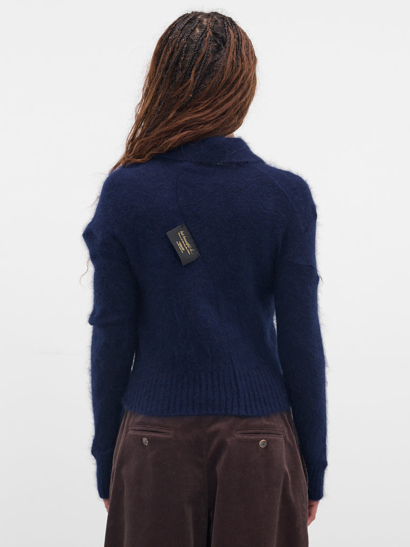 Blue Angora-Nylon Knit Sweater (UC2E1908-BLUE)