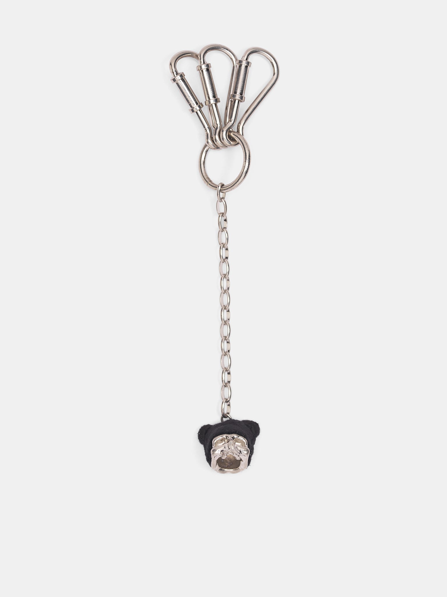 Silver Skull Mouse Charm Keychain (UC2E1K01-SILVER)