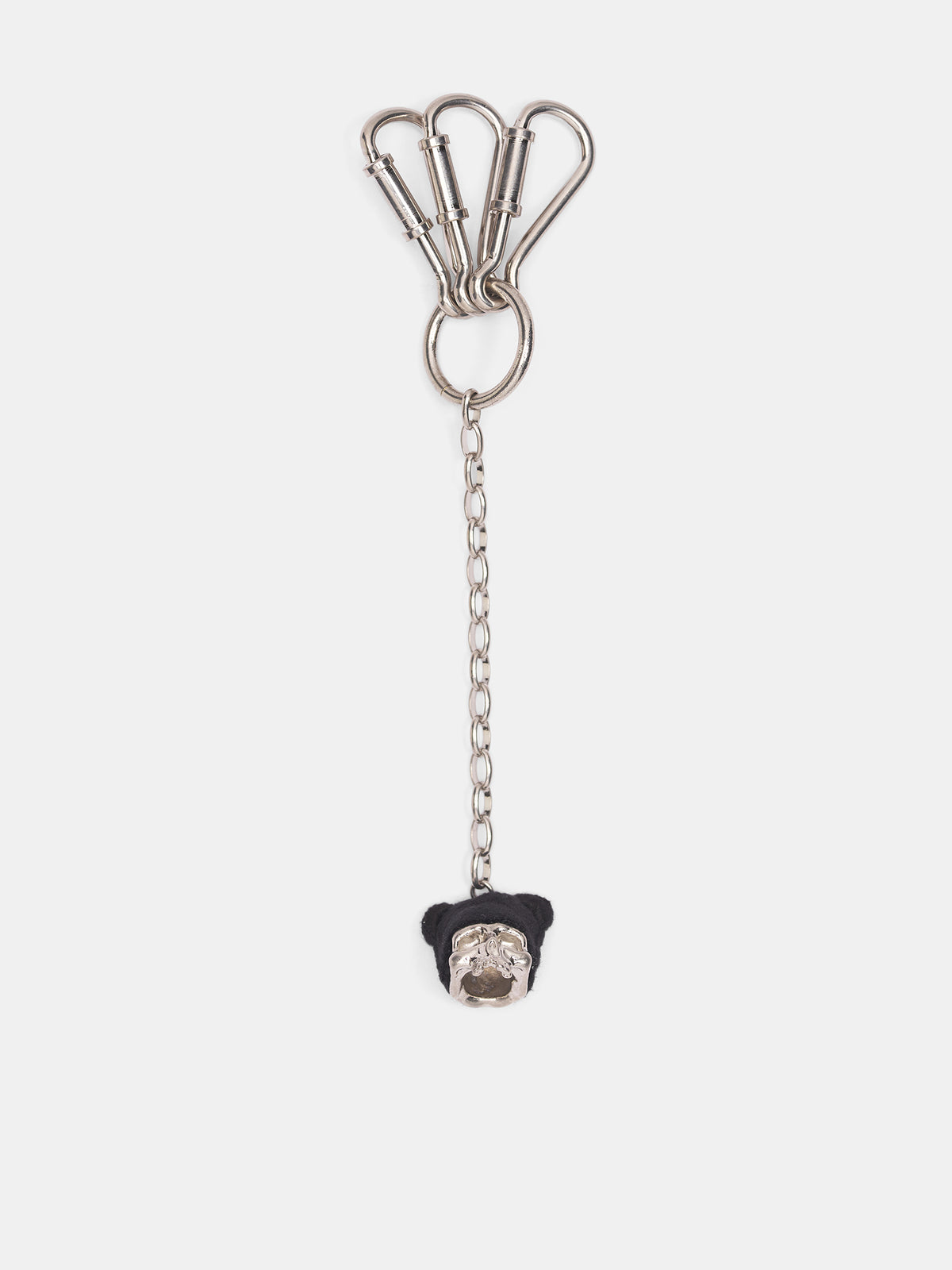 Silver Skull Mouse Charm Keychain (UC2E1K01-SILVER)