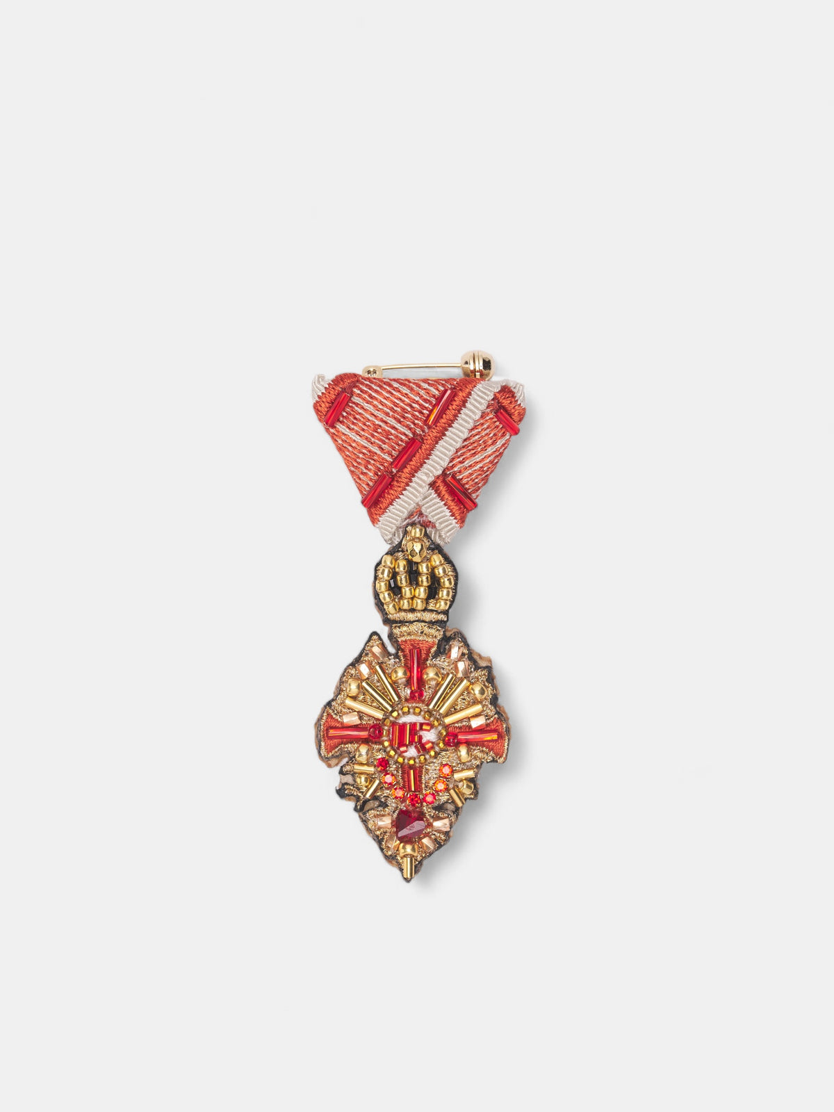 Red Beaded Medal Pin (UC2E1X03-RED)