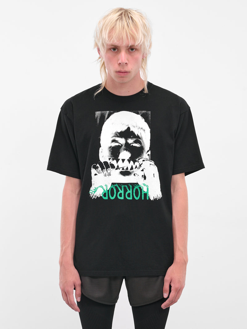 Black Horror Graphic Print Tee (UC2E3803-BLACK)