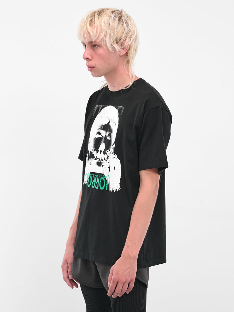 Black Horror Graphic Print Tee (UC2E3803-BLACK)
