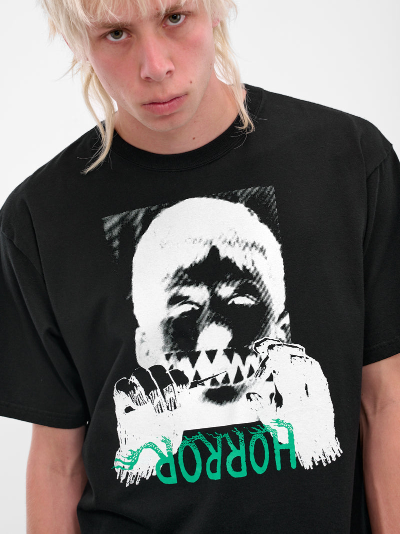 Black Horror Graphic Print Tee (UC2E3803-BLACK)