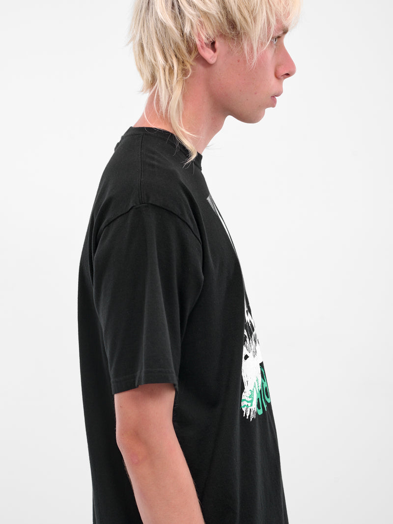 Black Horror Graphic Print Tee (UC2E3803-BLACK)