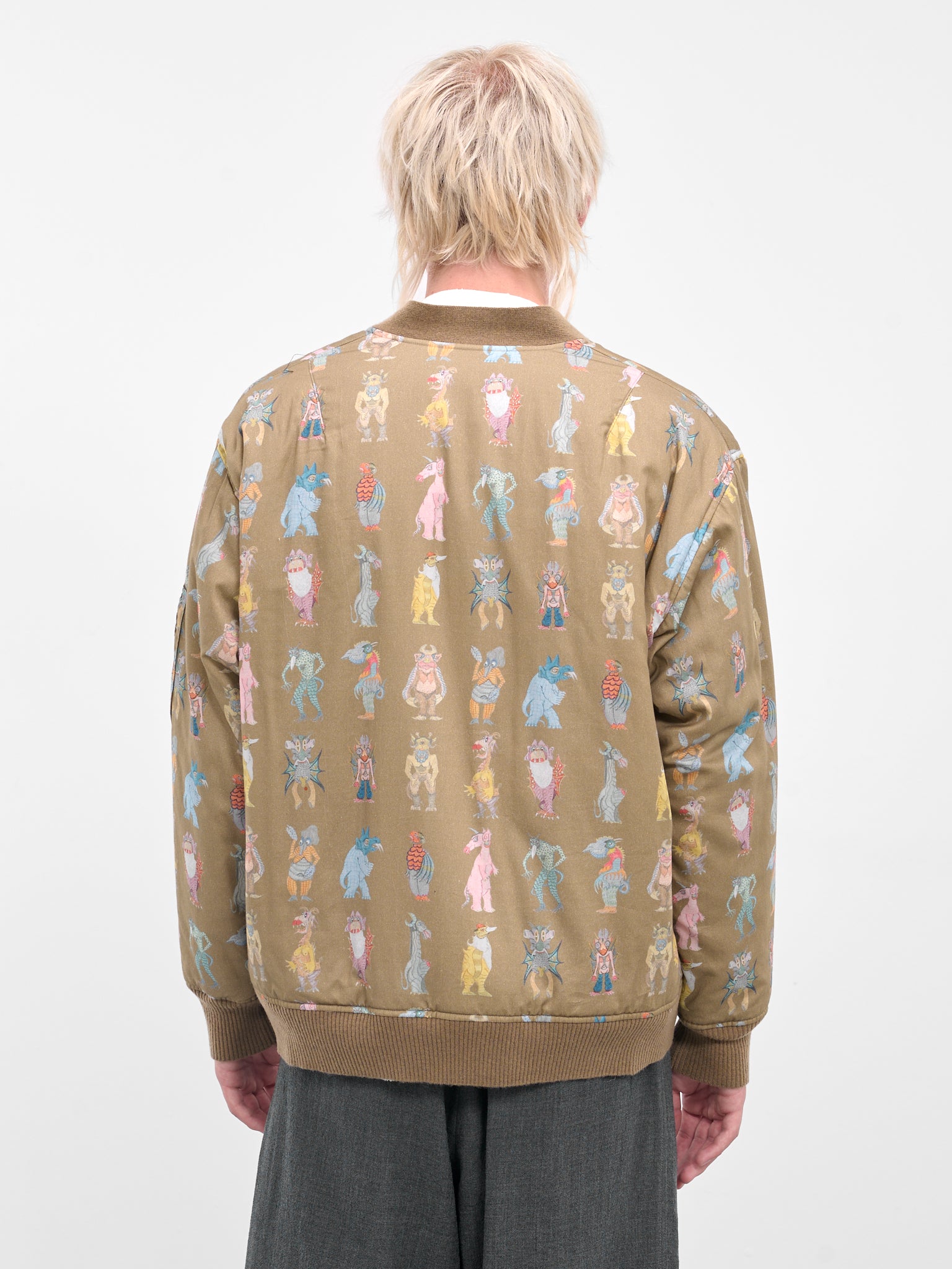 Beige Josep Baque Print Cardigan (UC2E4201-1-BEIGE-BASE)