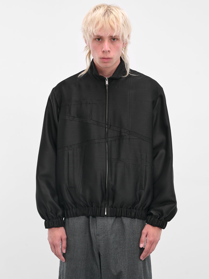 Black Deconstructed Zip Bomber Blouson (UC2E4215-BLACK)