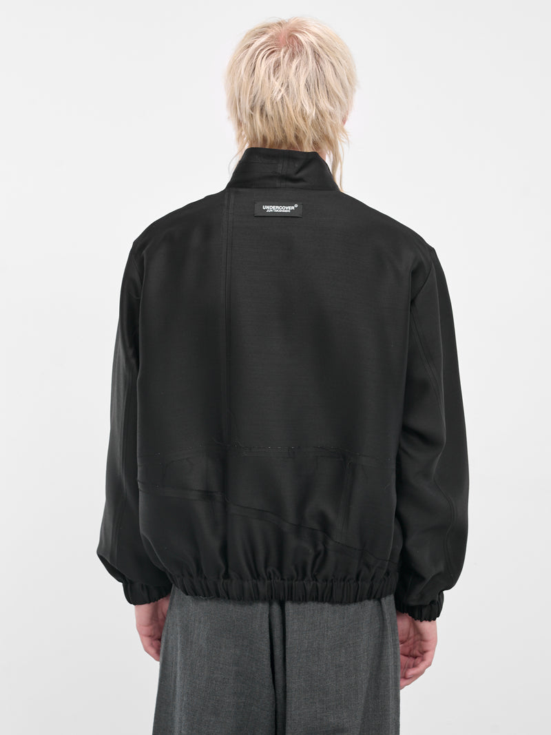 Black Deconstructed Zip Bomber Blouson (UC2E4215-BLACK)