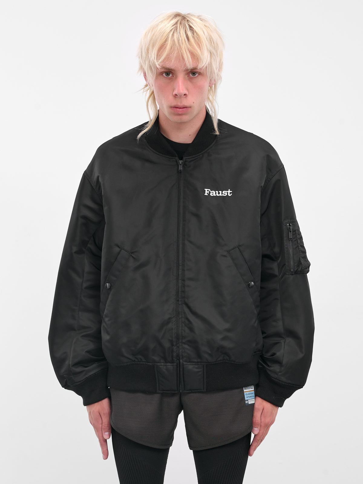Black Faust Graphic Bomber Jacket (UC2E4218-2-BLACK)