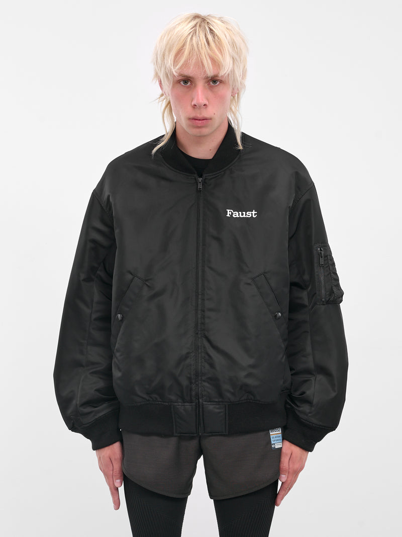 Black Faust Graphic Bomber Jacket (UC2E4218-2-BLACK)