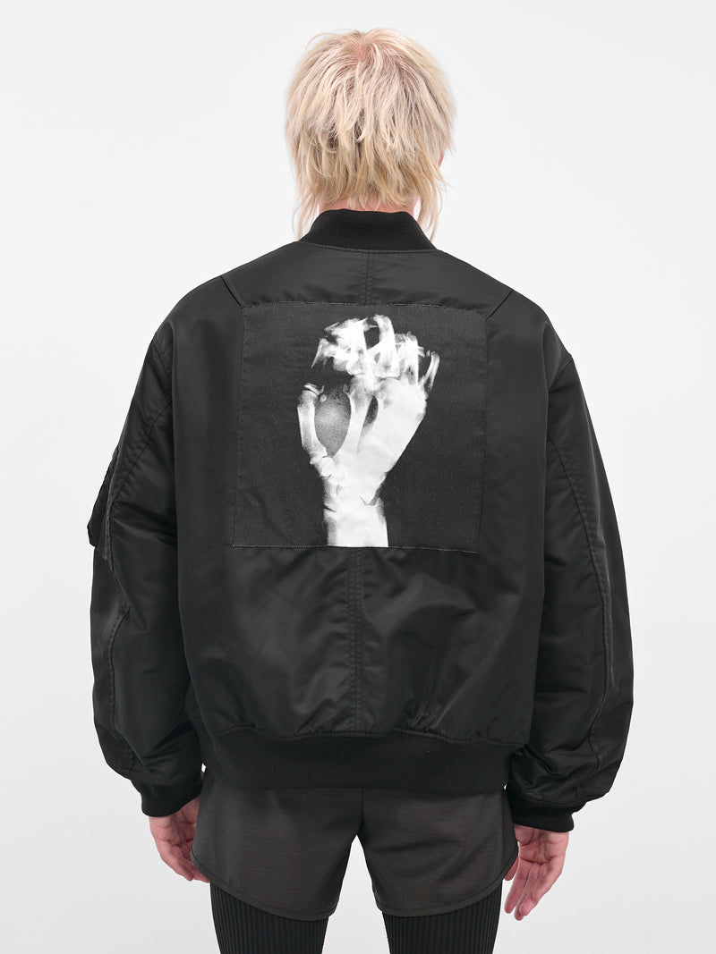 Black Faust Graphic Bomber Jacket (UC2E4218-2-BLACK)