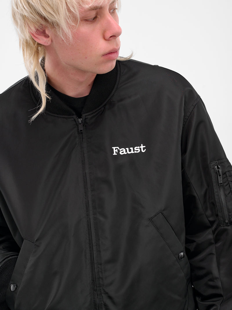 Black Faust Graphic Bomber Jacket (UC2E4218-2-BLACK)