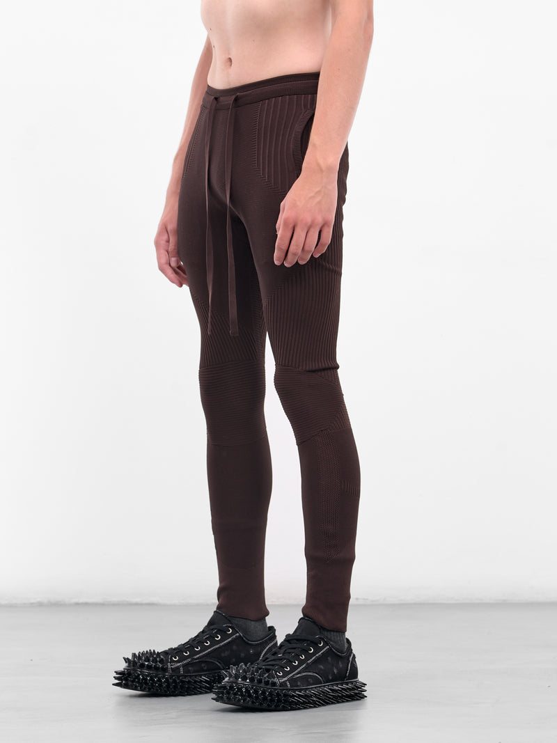 Rib-Knit Patterened Slim Leggings (UC2E4504-DARK-BROWN)