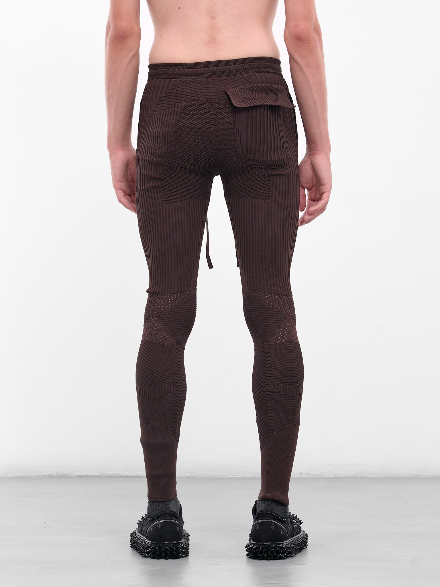 Rib-Knit Patterened Slim Leggings (UC2E4504-DARK-BROWN)