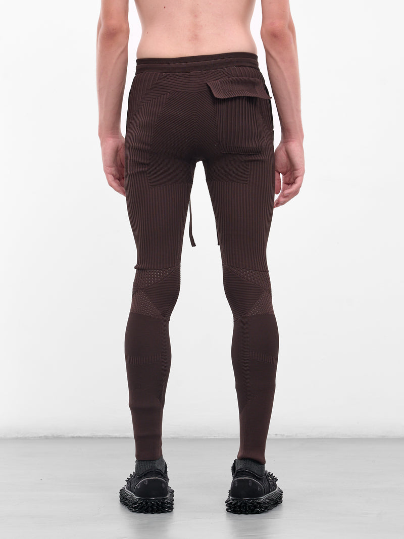 Rib-Knit Patterened Slim Leggings (UC2E4504-DARK-BROWN)