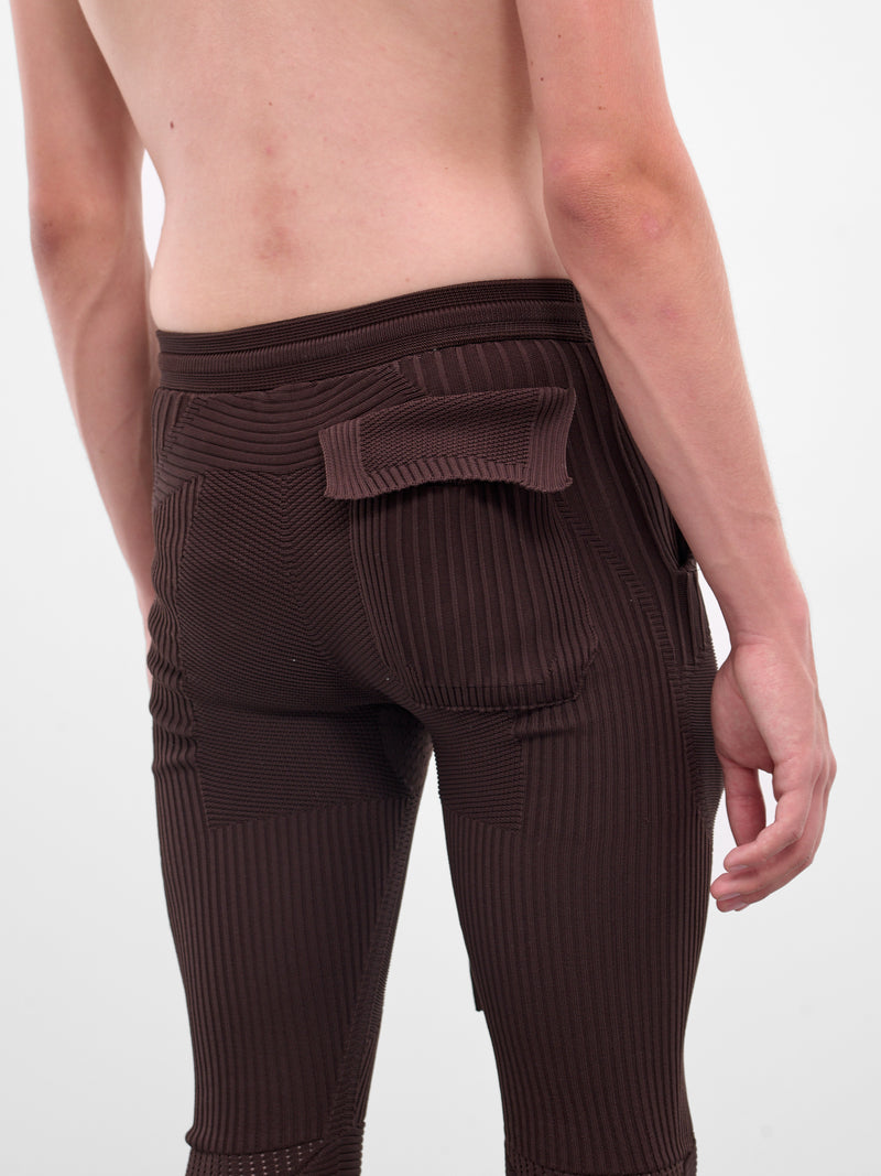 Rib-Knit Patterened Slim Leggings (UC2E4504-DARK-BROWN)