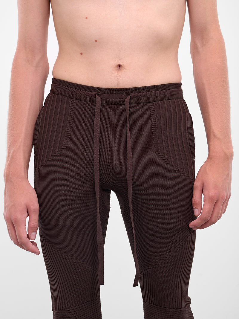 Rib-Knit Patterened Slim Leggings (UC2E4504-DARK-BROWN)