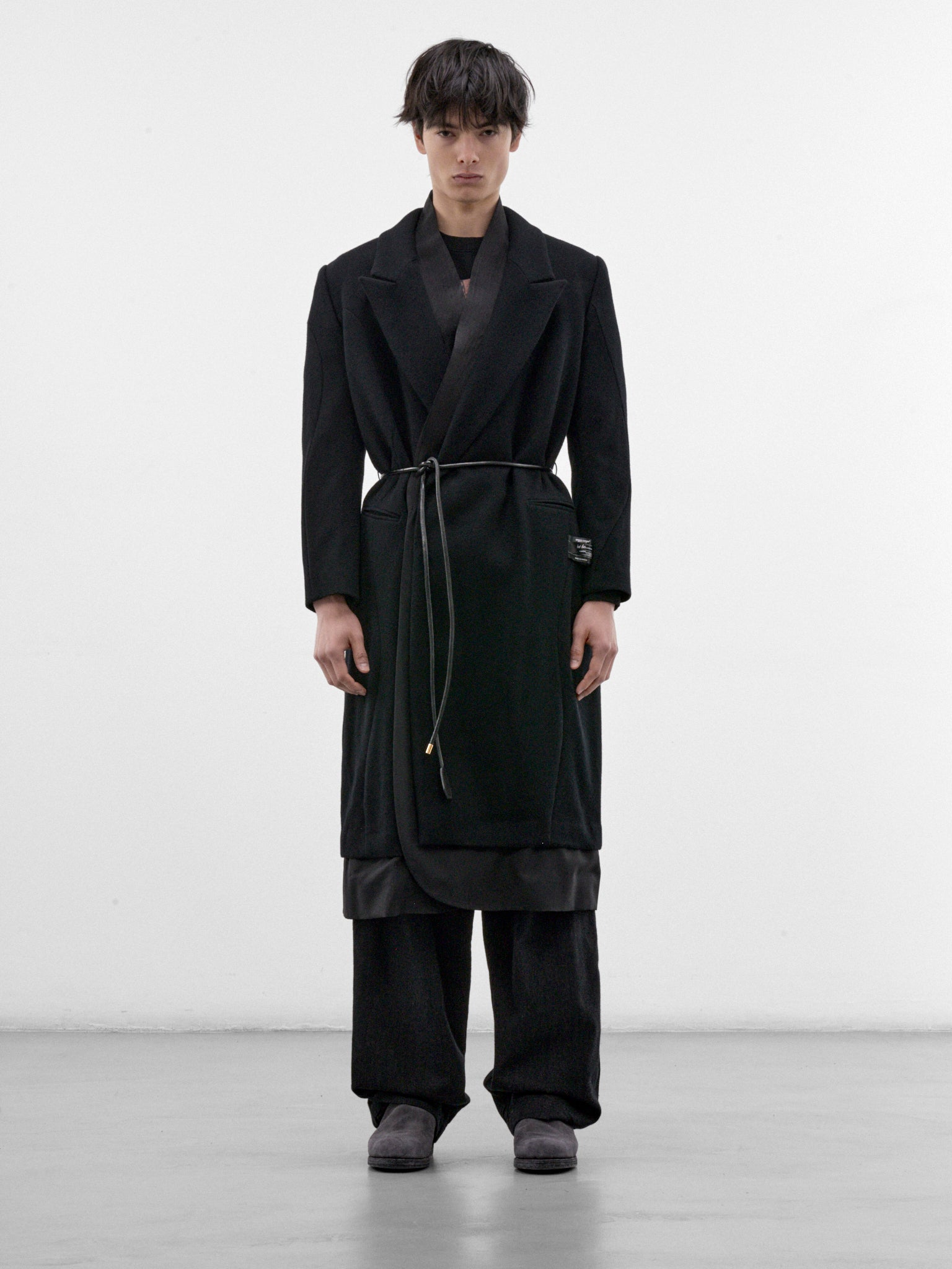 Black Wool-Mohair Coat (UC2F1306-BLACK)