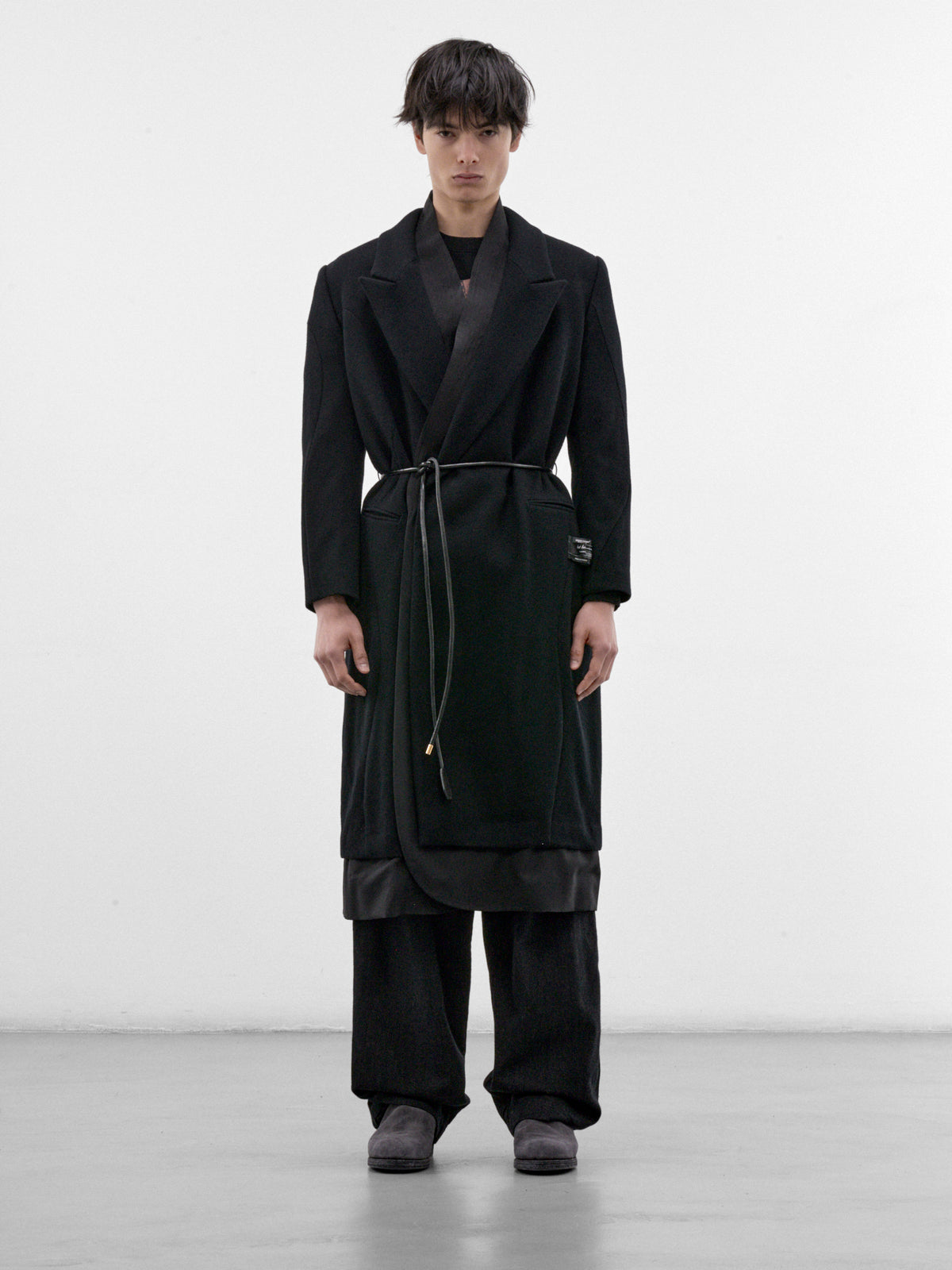 Black Wool-Mohair Coat (UC2F1306-BLACK)
