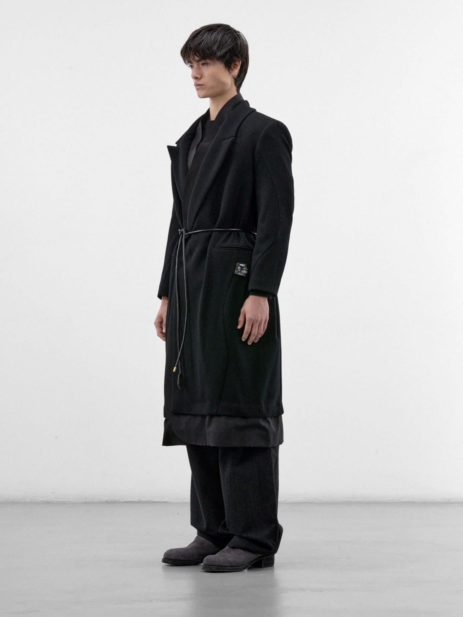Black Wool-Mohair Coat (UC2F1306-BLACK)