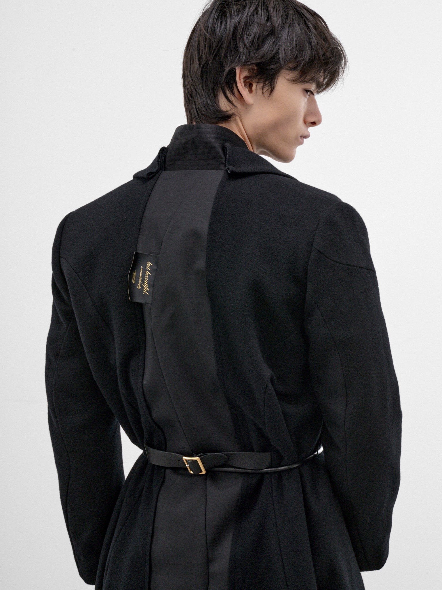 Black Wool-Mohair Coat (UC2F1306-BLACK)