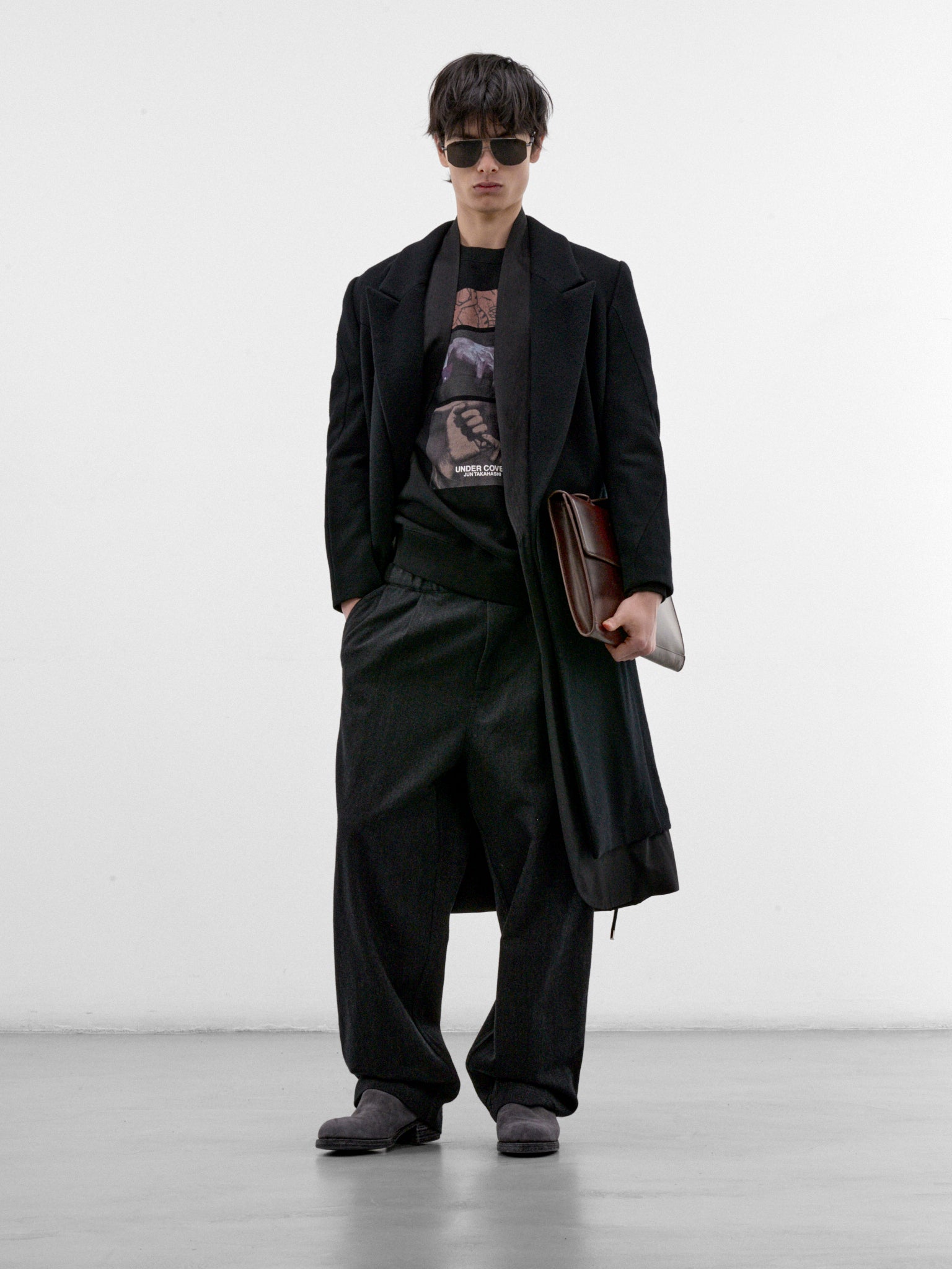 Black Cotton Three Hands Sweatshirt (UC2F4892-1-BLACK)