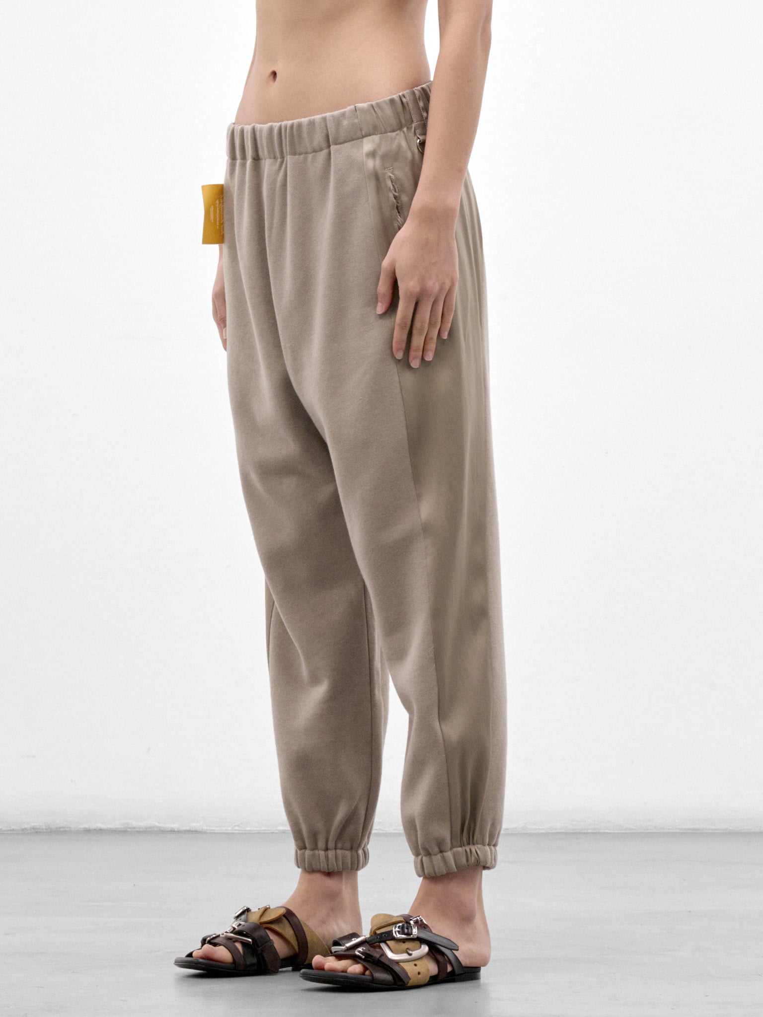 Gray Cotton Elasticated Trousers (UC2F1504-GRAY-BEIGE)