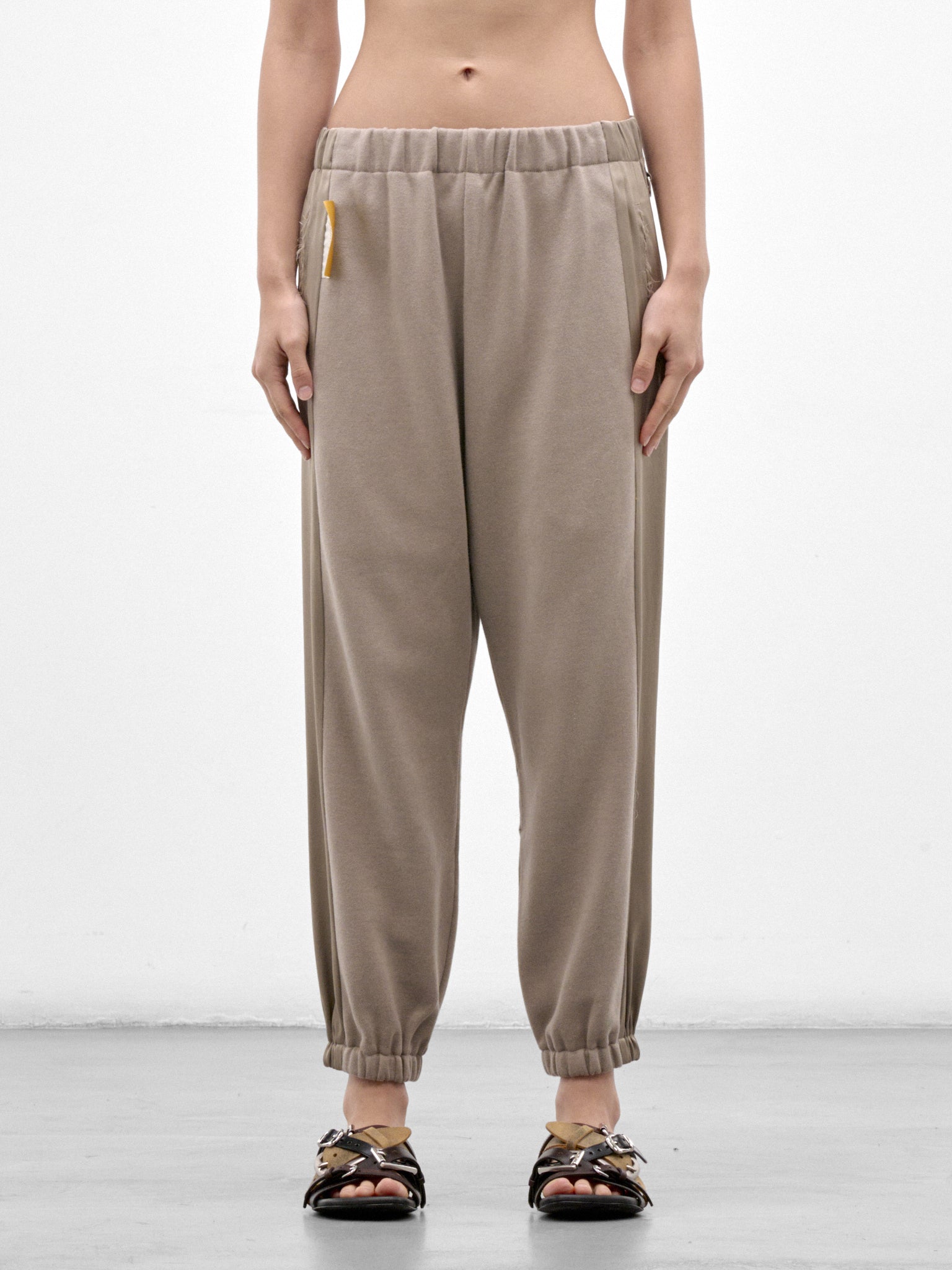Gray Cotton Elasticated Trousers (UC2F1504-GRAY-BEIGE)