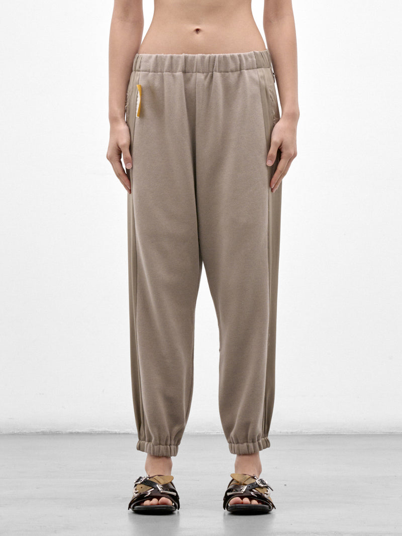 Gray Cotton Elasticated Trousers (UC2F1504-GRAY-BEIGE)