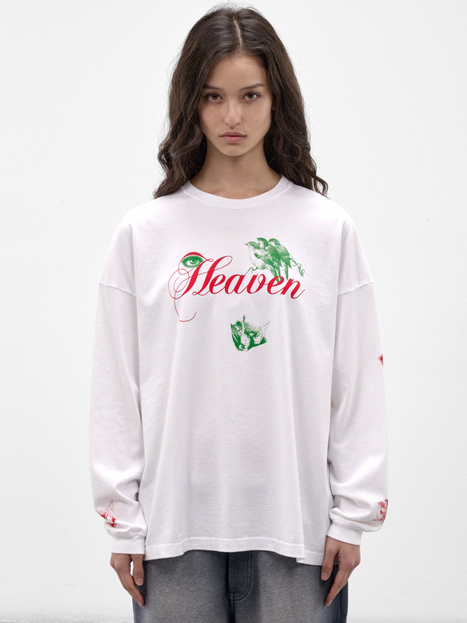 White Cotton Graphic Long Sleeve (UC2F1892-1-WHITE)