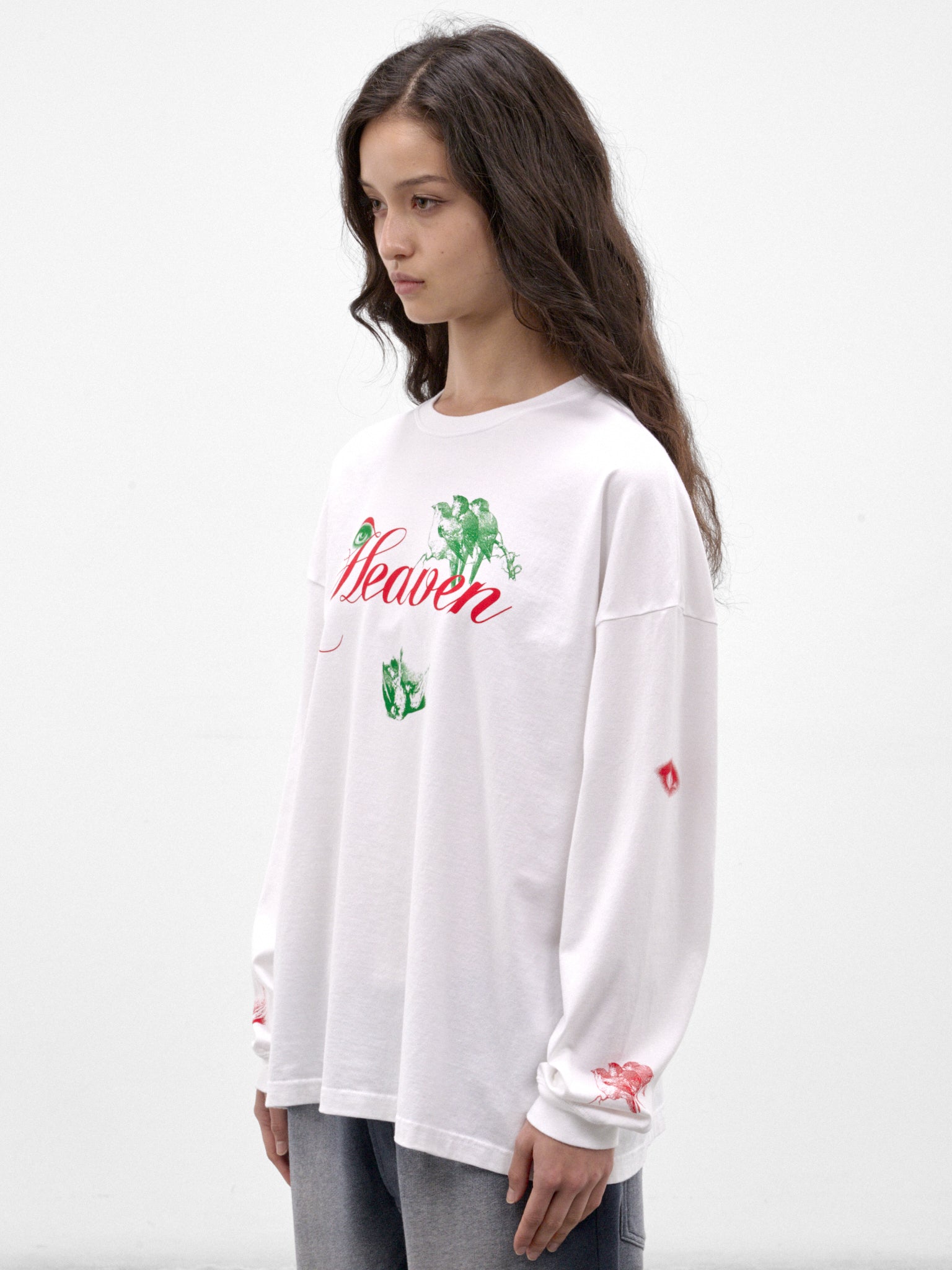 White Cotton Graphic Long Sleeve (UC2F1892-1-WHITE)