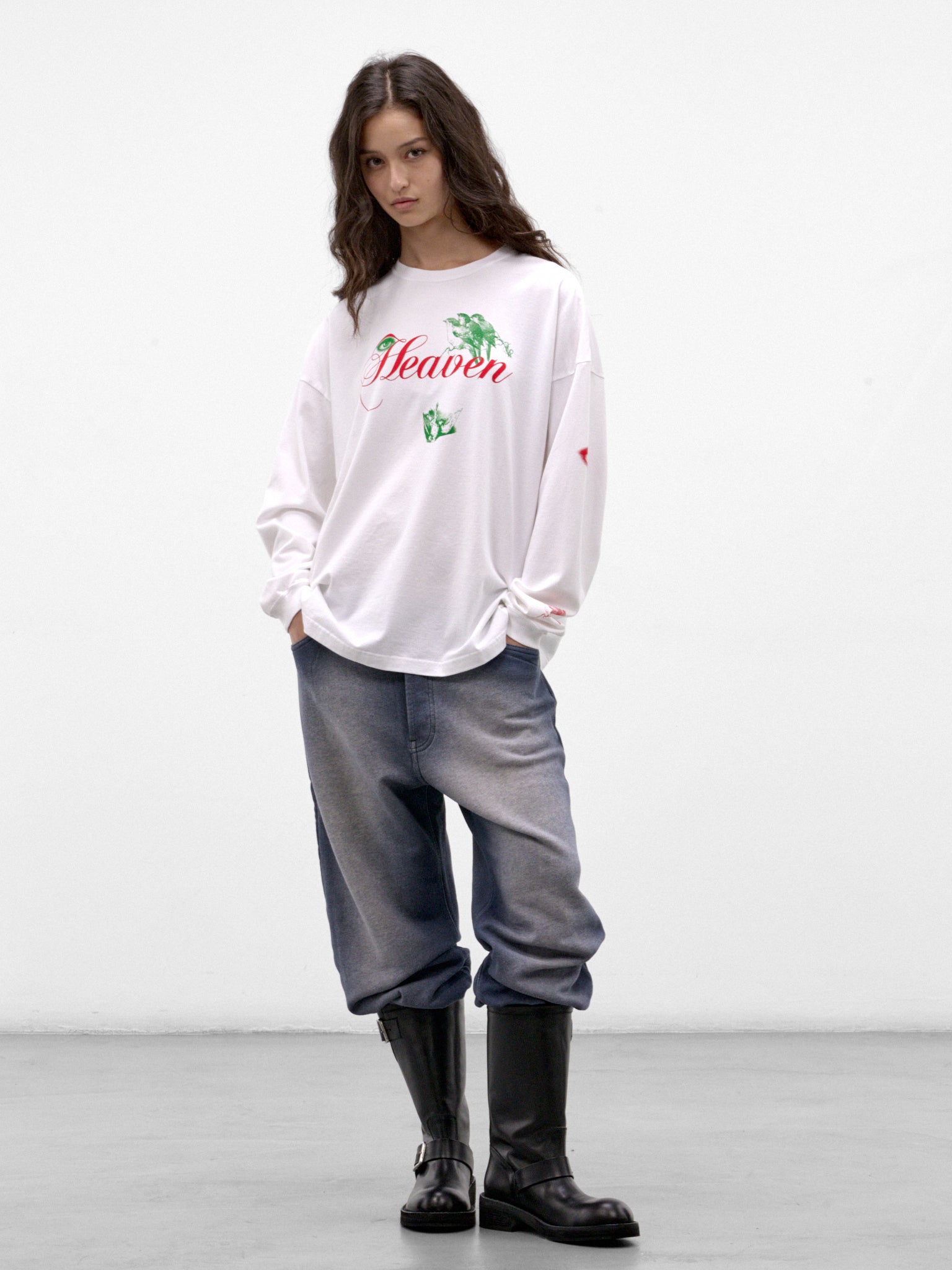 White Cotton Graphic Long Sleeve (UC2F1892-1-WHITE)