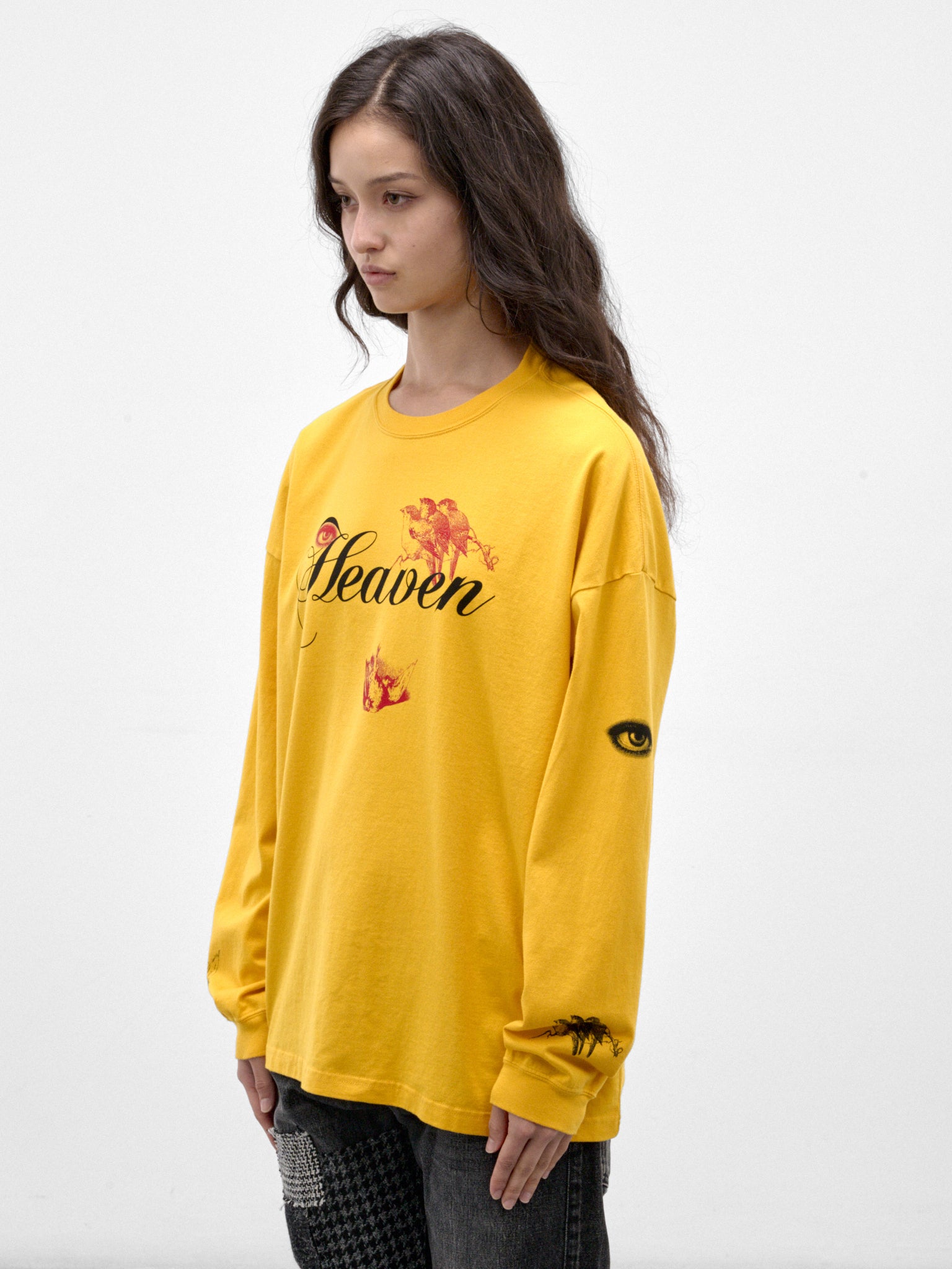 Yellow Cotton Graphic Long Sleeve (UC2F1892-1-YELLOW)